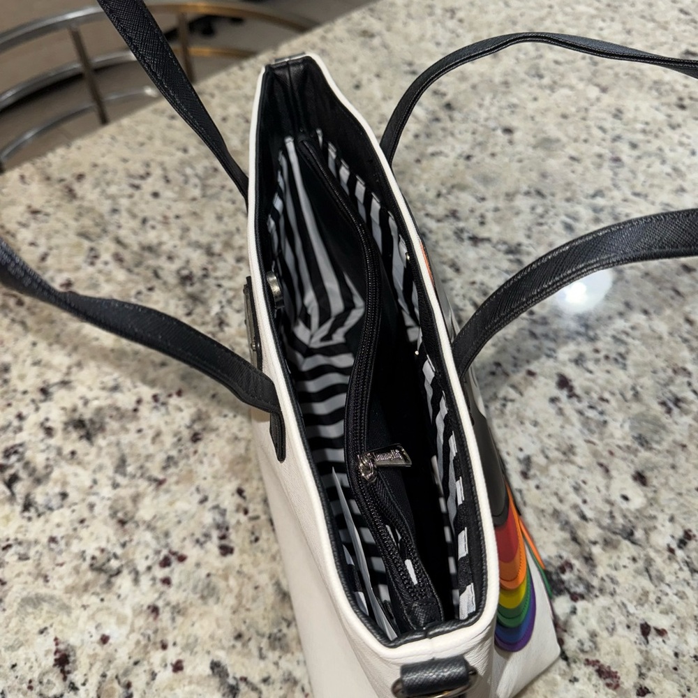 Disney Black and White Mickey Tote Bag with Rainbow Accents - Picture 3 of 6